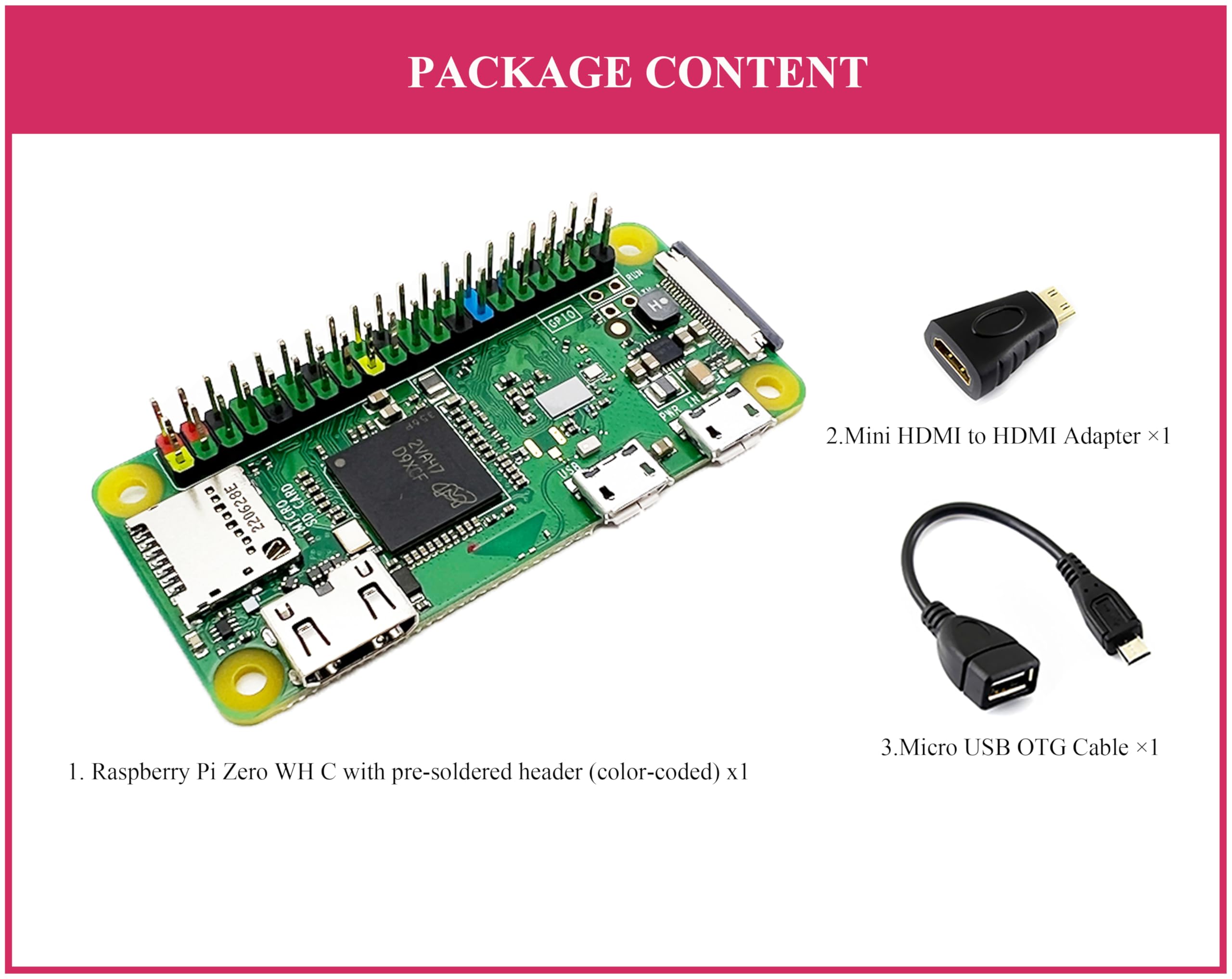 Amazon.com: Pi Zero WH Package Comes with RaspberryPi Zero W with